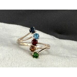D'Joy Sterling Silver Ring  Birthstone Rhinestone Size 10